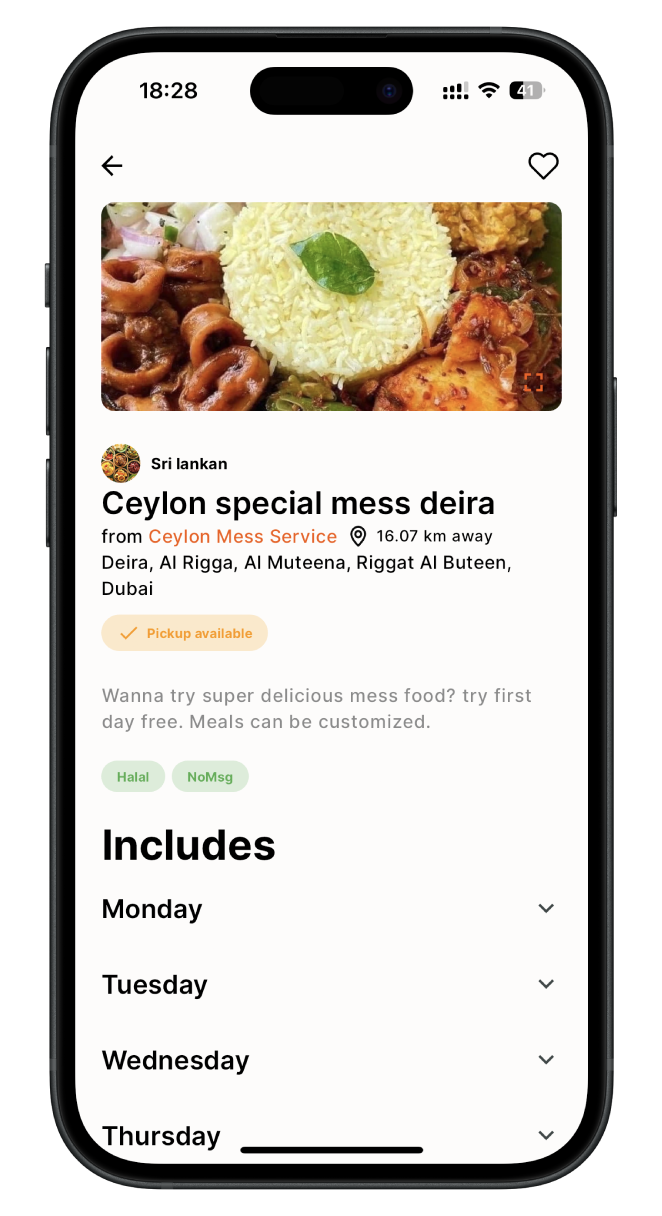 Menu Details